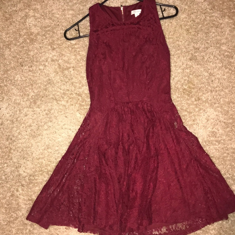 Maroon lace dress